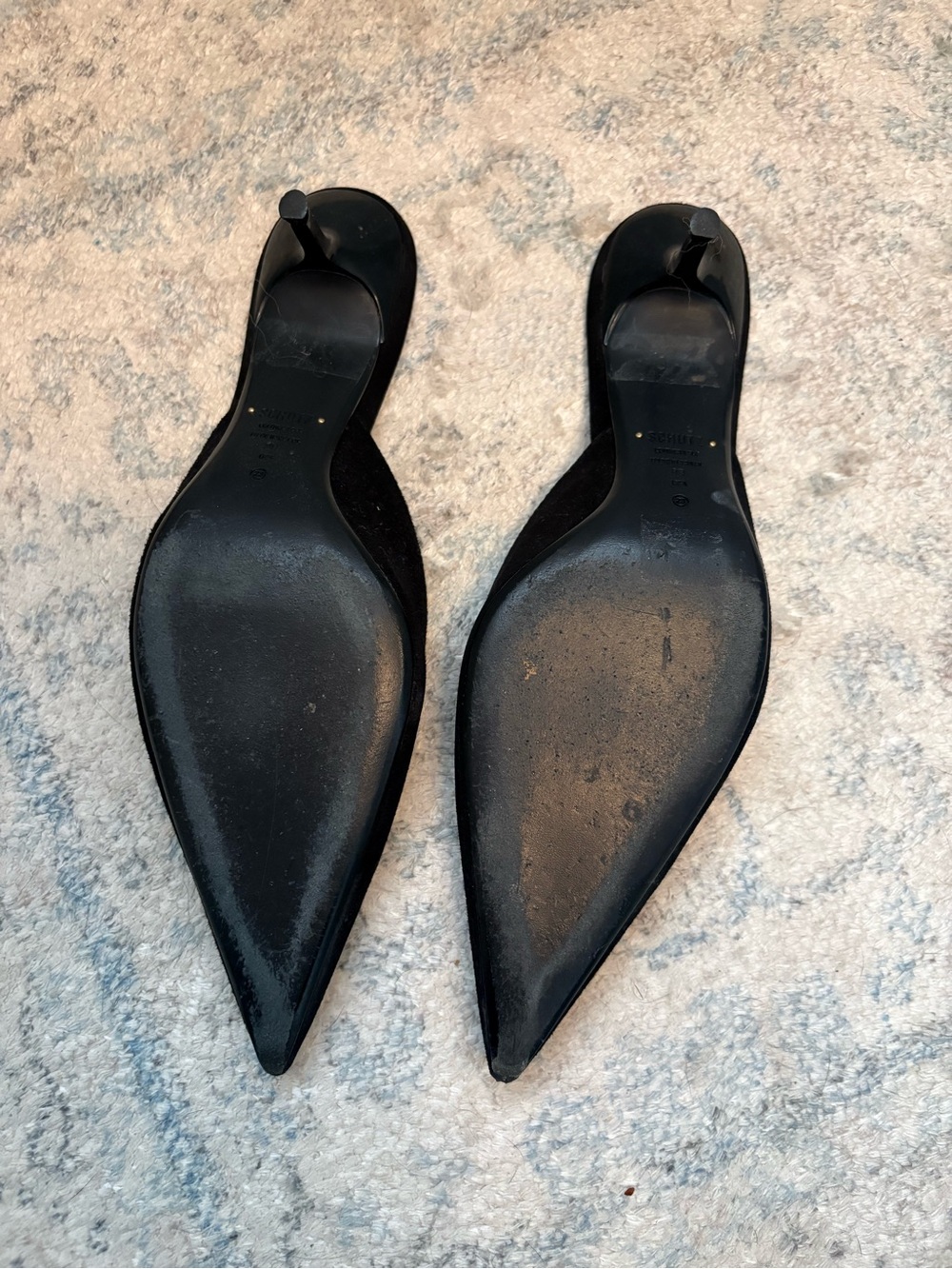 SCHUTZ Black Pointed-Toe Slip-On Women’s Mules - Picture 6 of 8